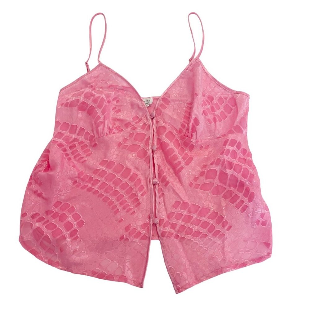 Vintage Cinema Etoile Pink Camisole Tank Top Cami Y2K Fairy Coquette - Size XL